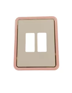 Vimar 08606.I.02 Placa 2 Orificios para Cajas Verticales Rectangulares Marfil-Rosa